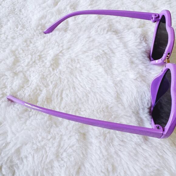 Pixie Purple Girl Heart-shape Sunglasses - Picture 4 of 11